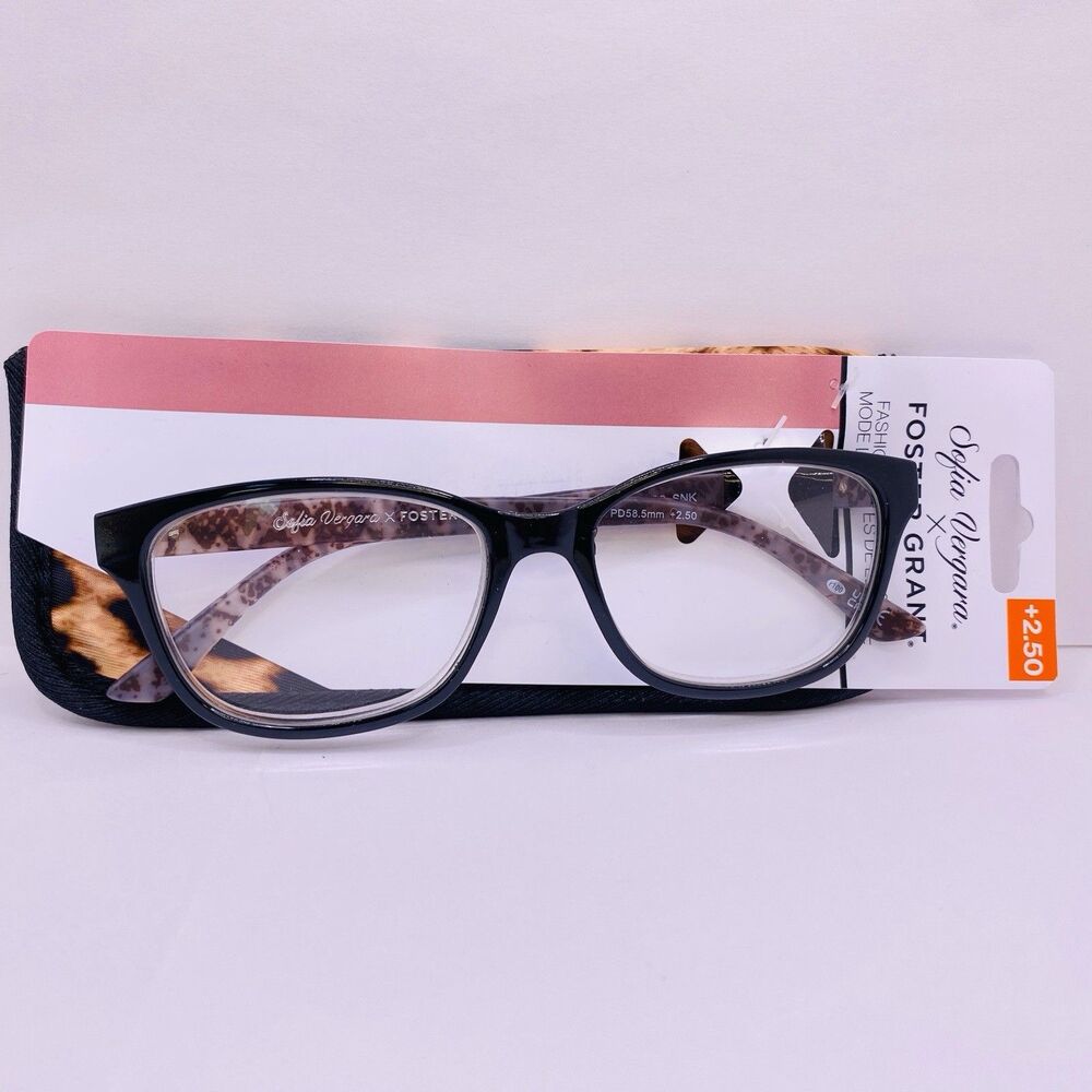 Foster Grant Sophia Vergara Reading Glasses +2.50 53-16-140 MM FGSV New w/Case